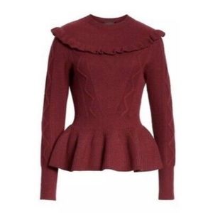 Ted Baker Elsahi Frill Detail Peplum Sweater 4/US 10